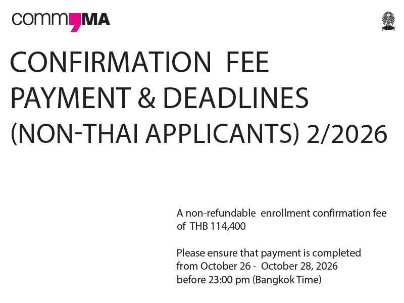 CONFIRMATION  FEE   PAYMENT & DEADLINES (NON-THAI CANDIDATES) 2/2026